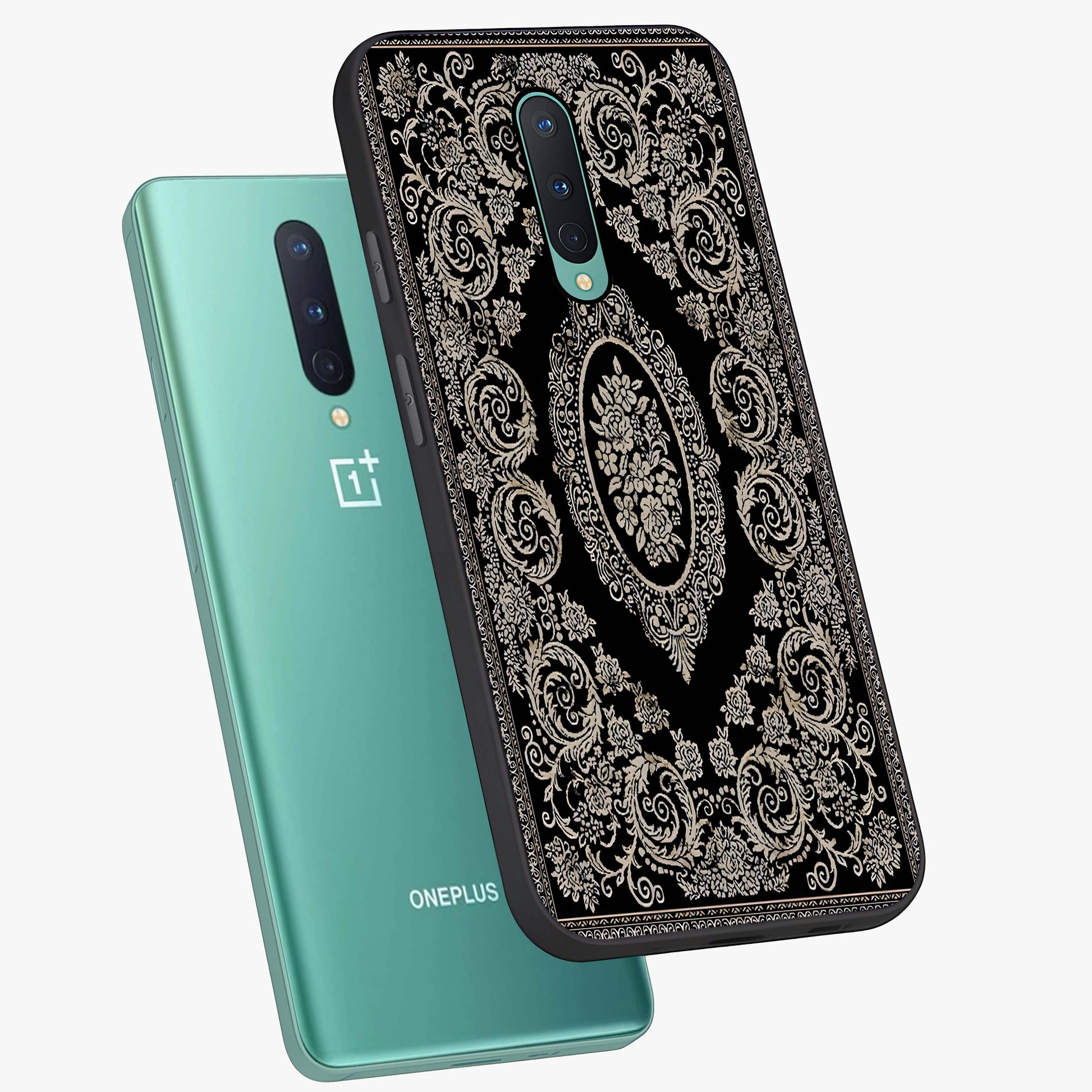 Noir Bloom Elegance Glass Case displayed in angled mockup highlighting refined flower design with stylish noir aesthetic.