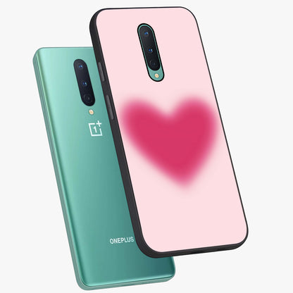 Pink Aura Heart Glass Case displayed in angled mockup highlighting vibrant pink heart design with dreamy aura aesthetic.