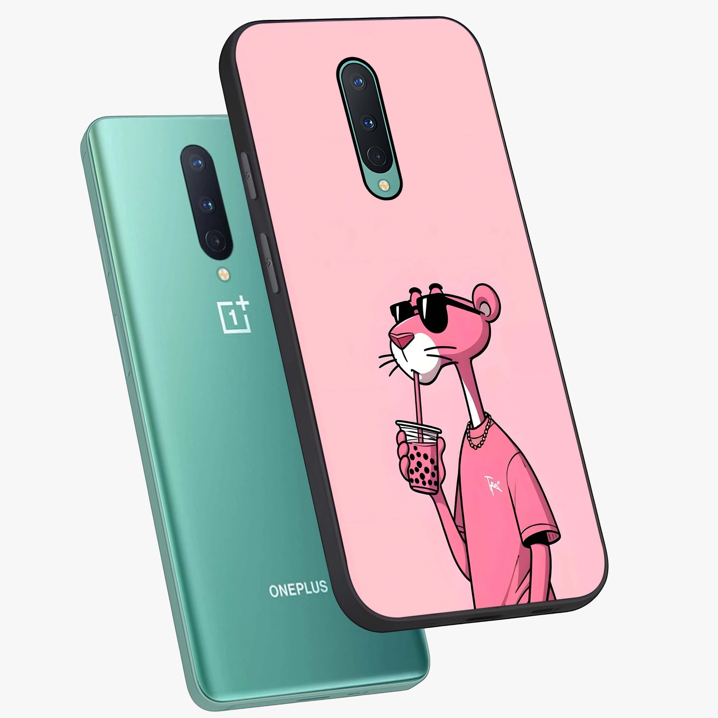Pink Panther Glass Case displayed in angled mockup highlighting playful cartoon character design with vibrant pink aesthetic.