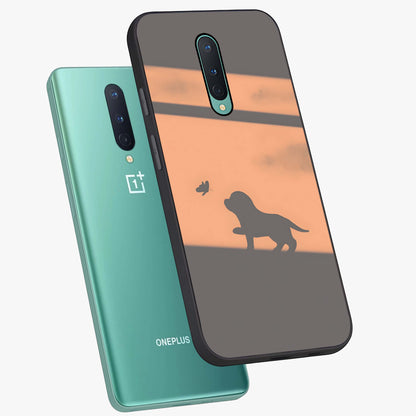 Puppy Shadow Art Glass Case displayed in angled mockup highlighting playful dog illustration with artistic shadow aesthetic.