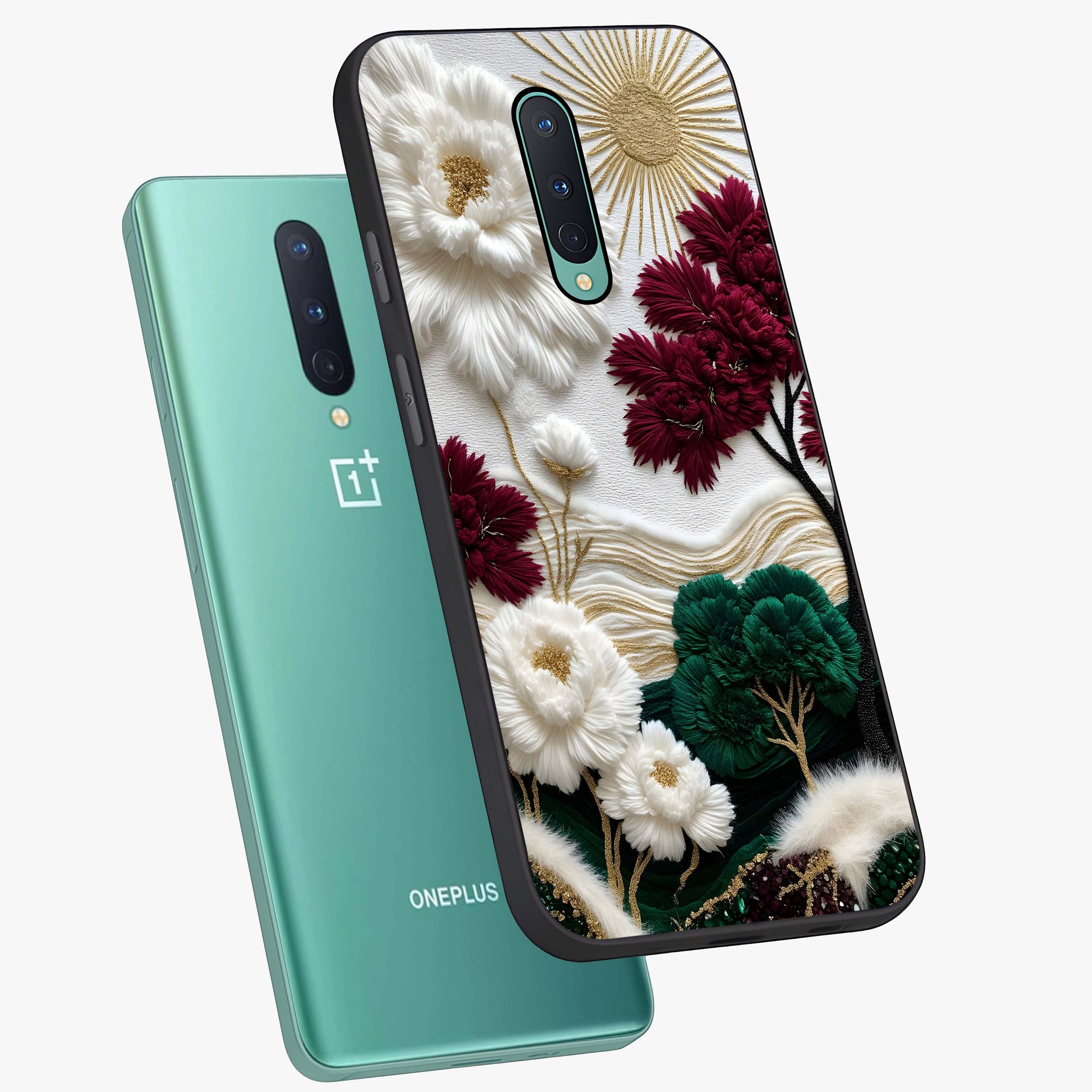 Radiant Bloom Elegance Glass Case displayed in angled mockup highlighting graceful floral design with radiant aesthetic style.