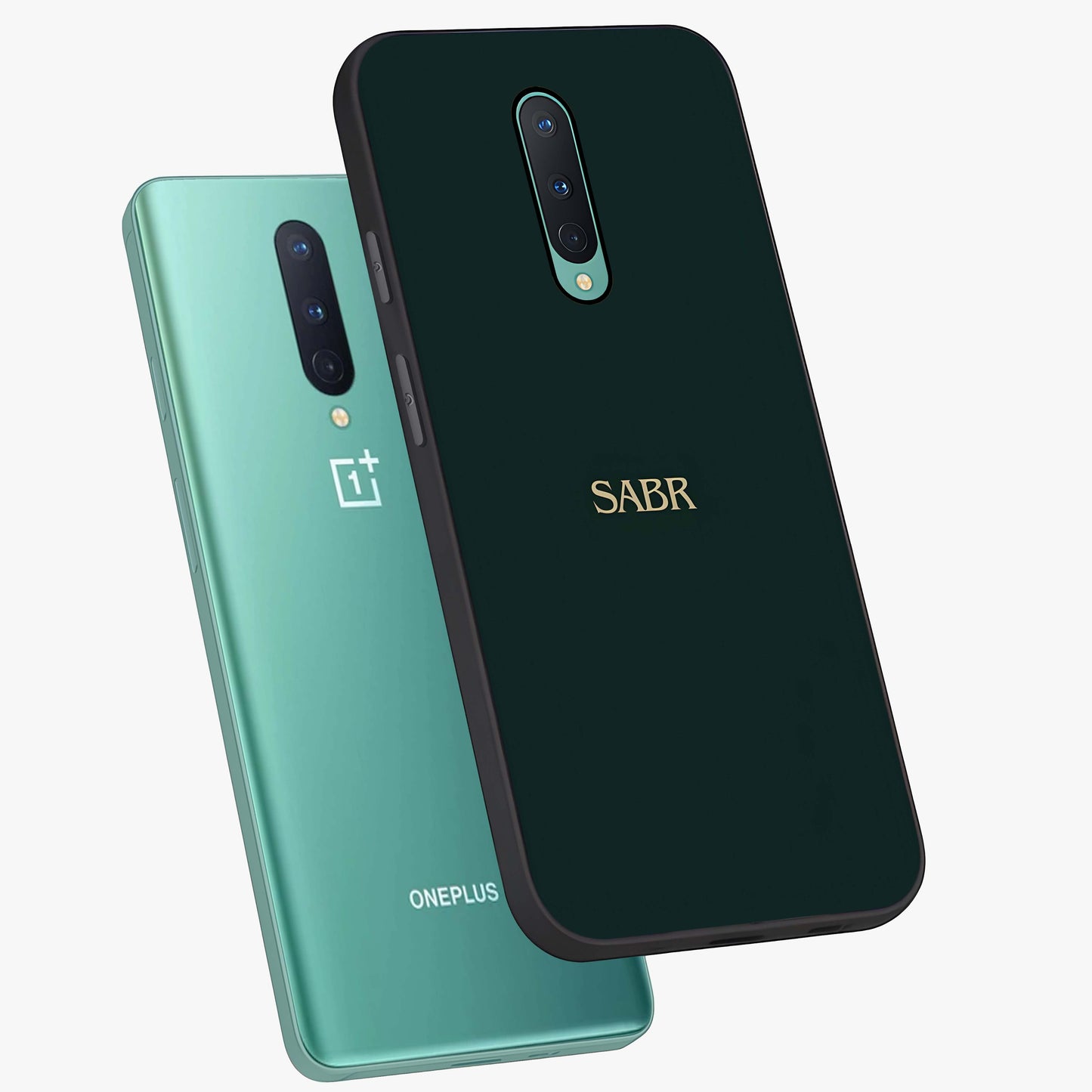 Sabr Minimal Patience Glass Case displayed in angled mockup highlighting simple inspirational design with clean aesthetic style.