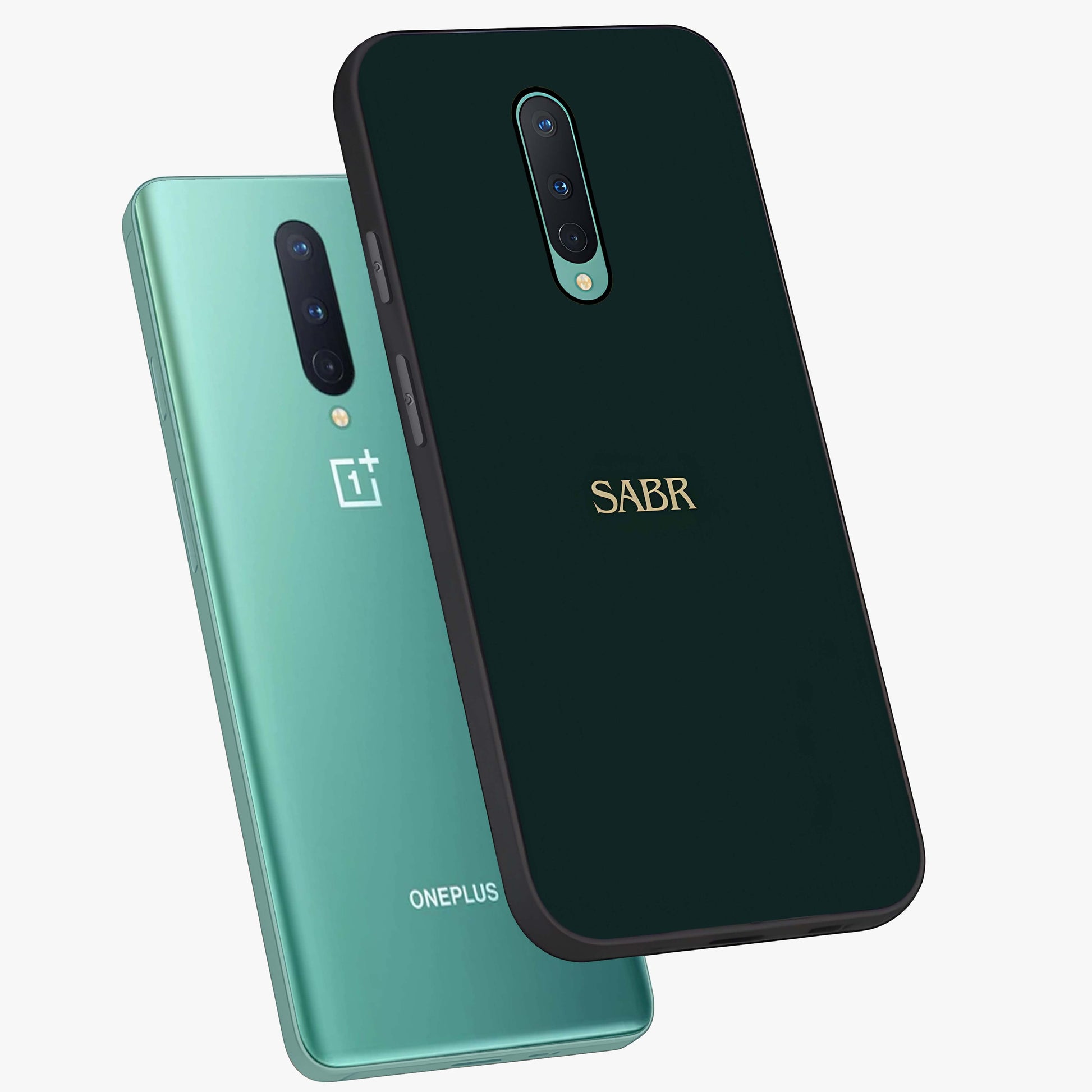 Sabr Minimal Patience Glass Case displayed in angled mockup highlighting simple inspirational design with clean aesthetic style.