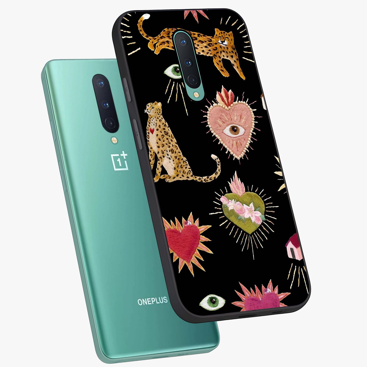 Sacred Jungle Heart Glass Case displayed in angled mockup highlighting lush tropical design with natural aesthetic style.