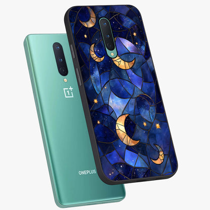Starlit Sky Tapestry Glass Case displayed in angled mockup highlighting celestial night pattern with artistic aesthetic style.