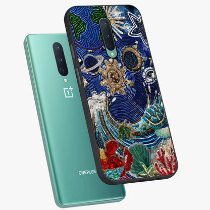 Universe Underwater Spark Glass Case displayed in angled mockup highlighting glowing aquatic design with celestial aesthetic.