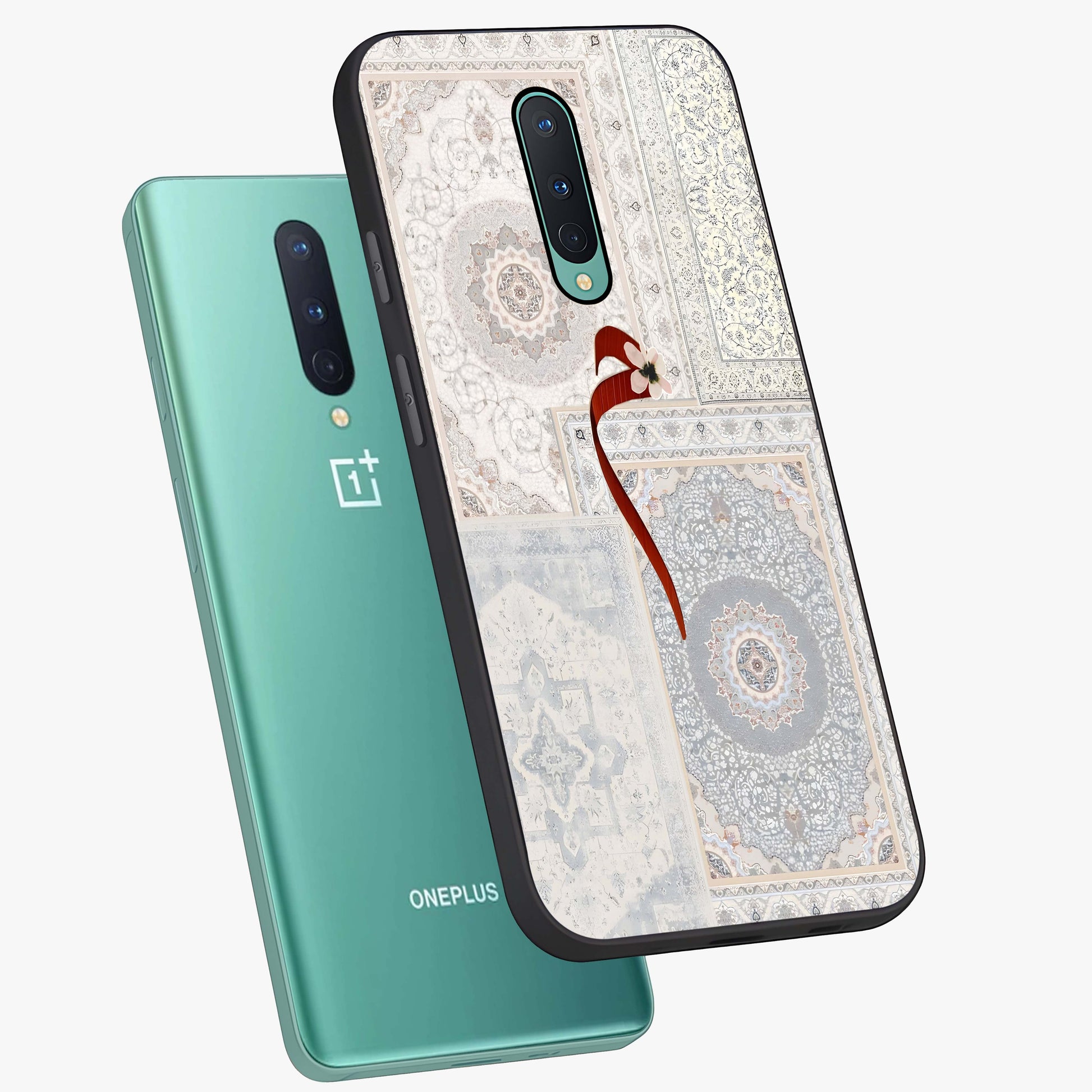 White Aesthetic Bow Glass Case displayed in angled mockup highlighting clean bow design with soft aesthetic style.