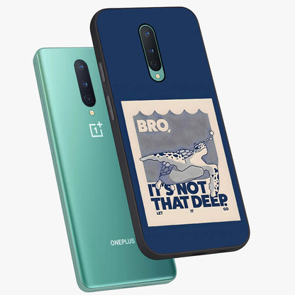 Worry Less Swim Glass Case displayed in angled mockup highlighting fun typography design with relaxed aesthetic style.