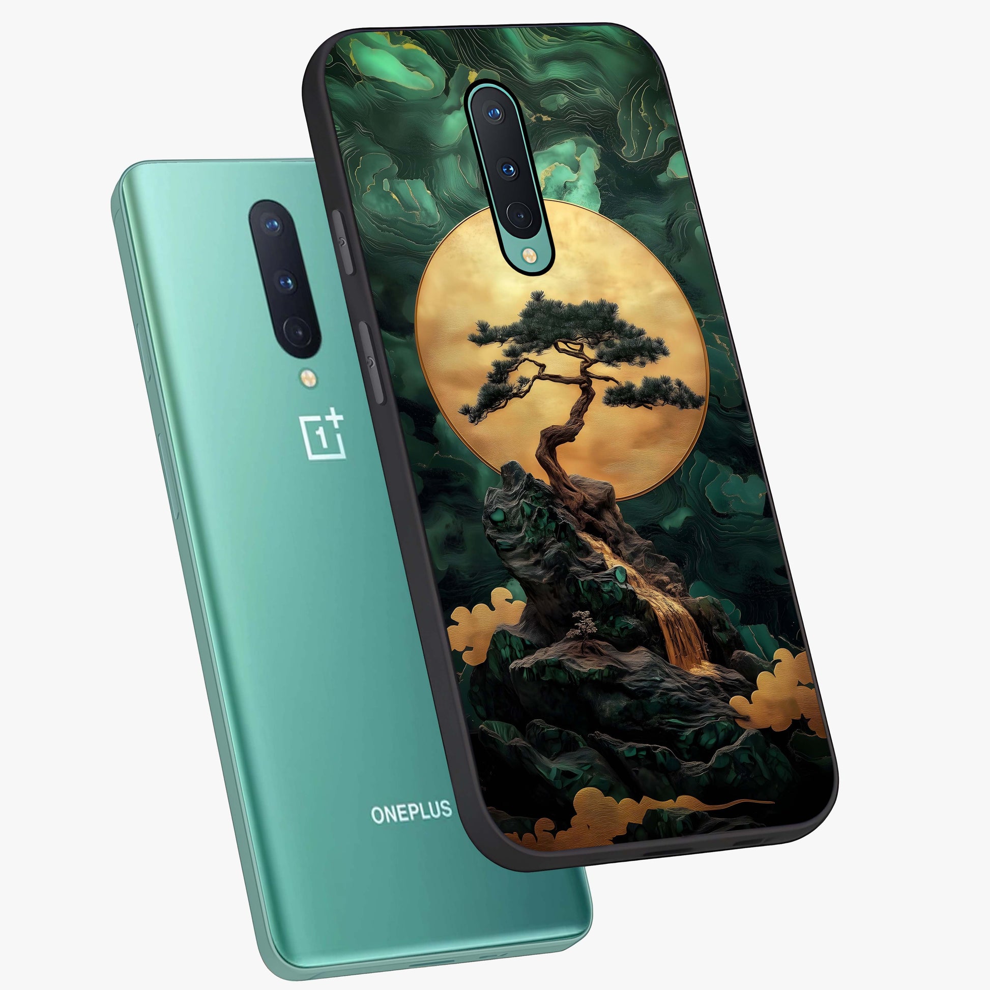 Zen Moon Rise Glass Case displayed in angled mockup highlighting peaceful lunar design with zen aesthetic style.