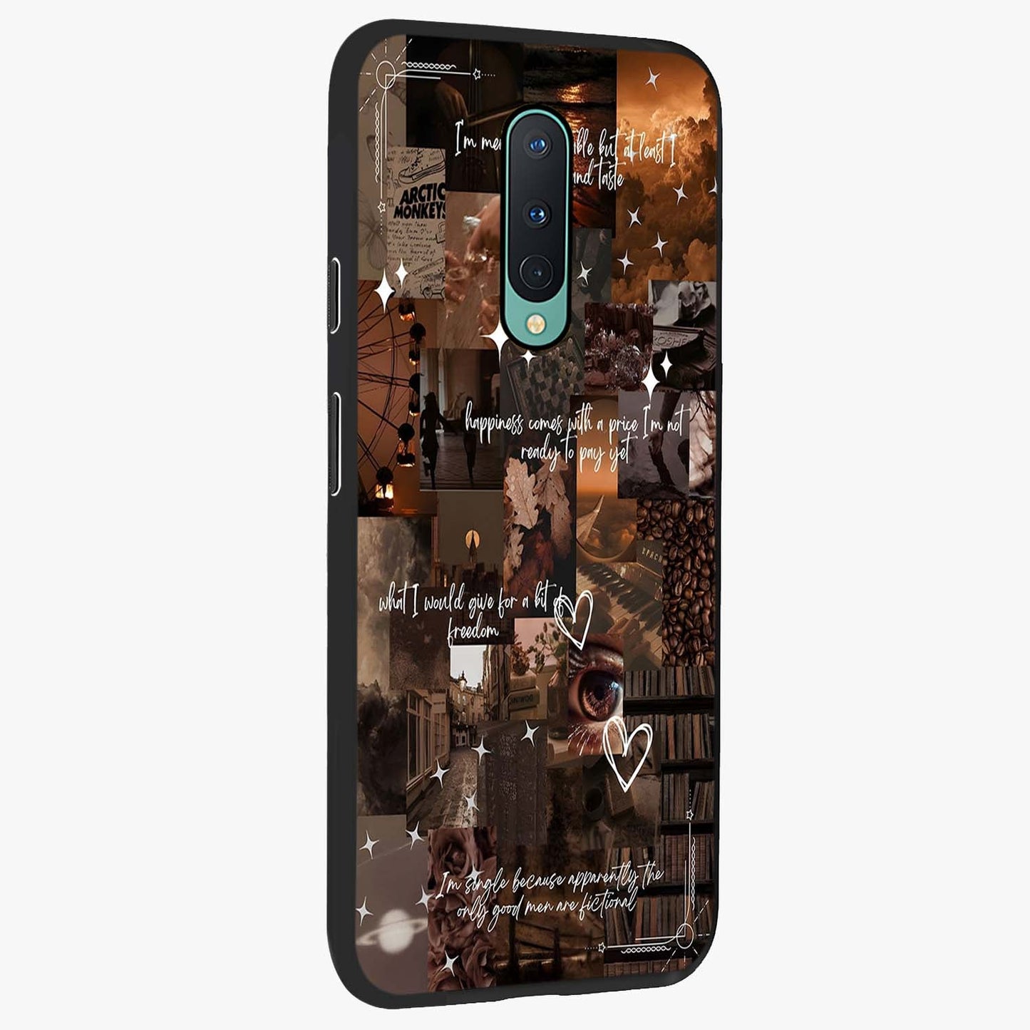 Bittersweet Aesthetic Chaos Glass Case upright view showcasing bold artistic chaos design with modern aesthetic style.