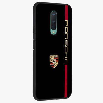 Black Minimal Porsche Glass Case upright view showcasing stylish automotive artwork with bold minimal theme.