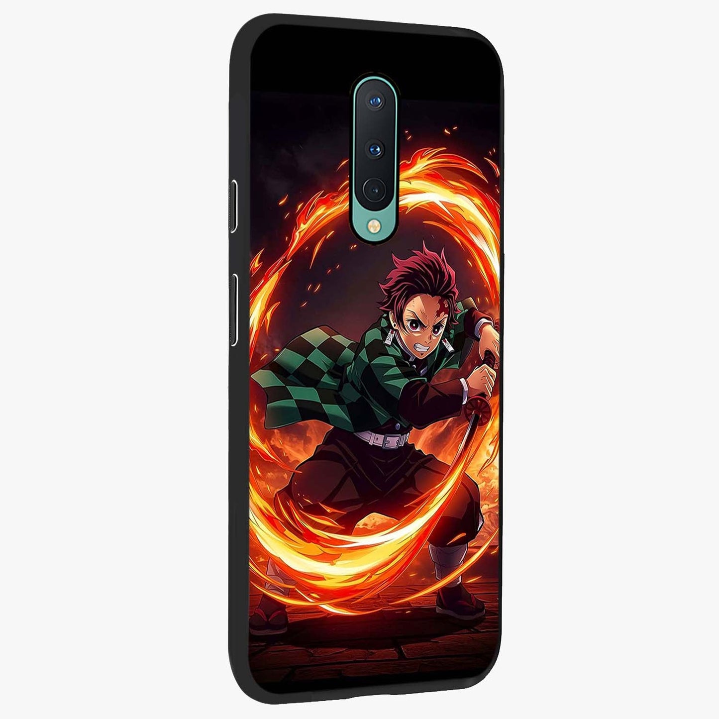 Blazing Sword Resolve Glass Case upright view showcasing dramatic warrior inspired artwork with intense visual style.