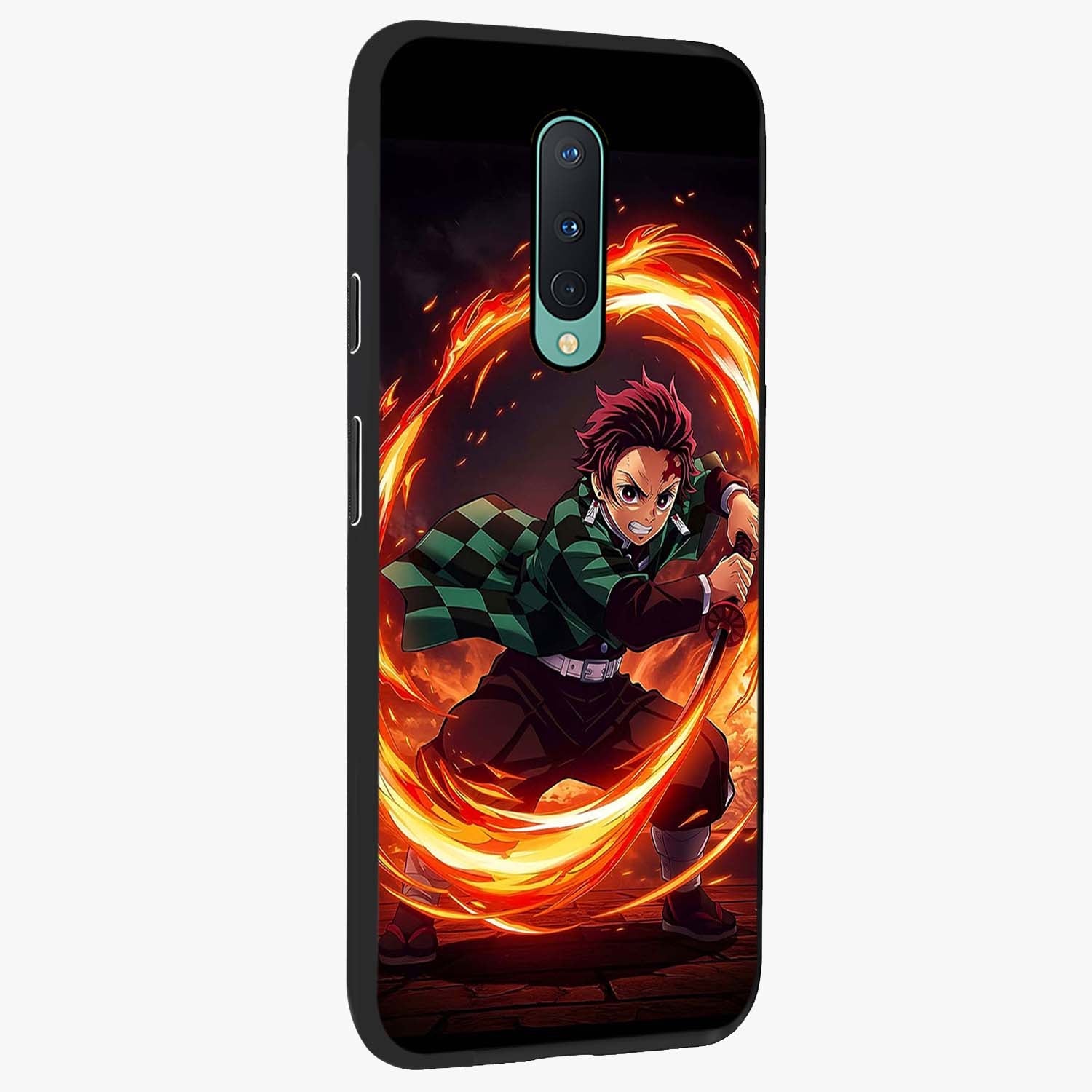 Blazing Sword Resolve Glass Case upright view showcasing dramatic warrior inspired artwork with intense visual style.
