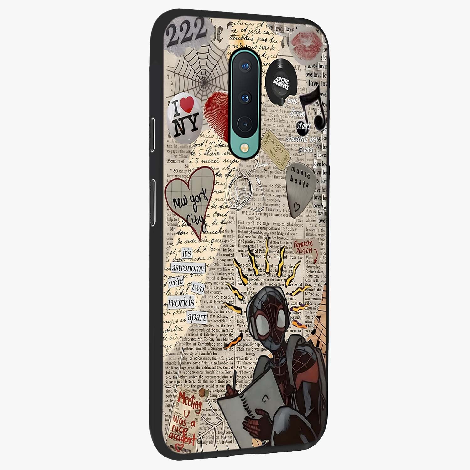 City Dream Sketch Glass Case upright view showcasing urban skyline artwork with stylish hand drawn design.