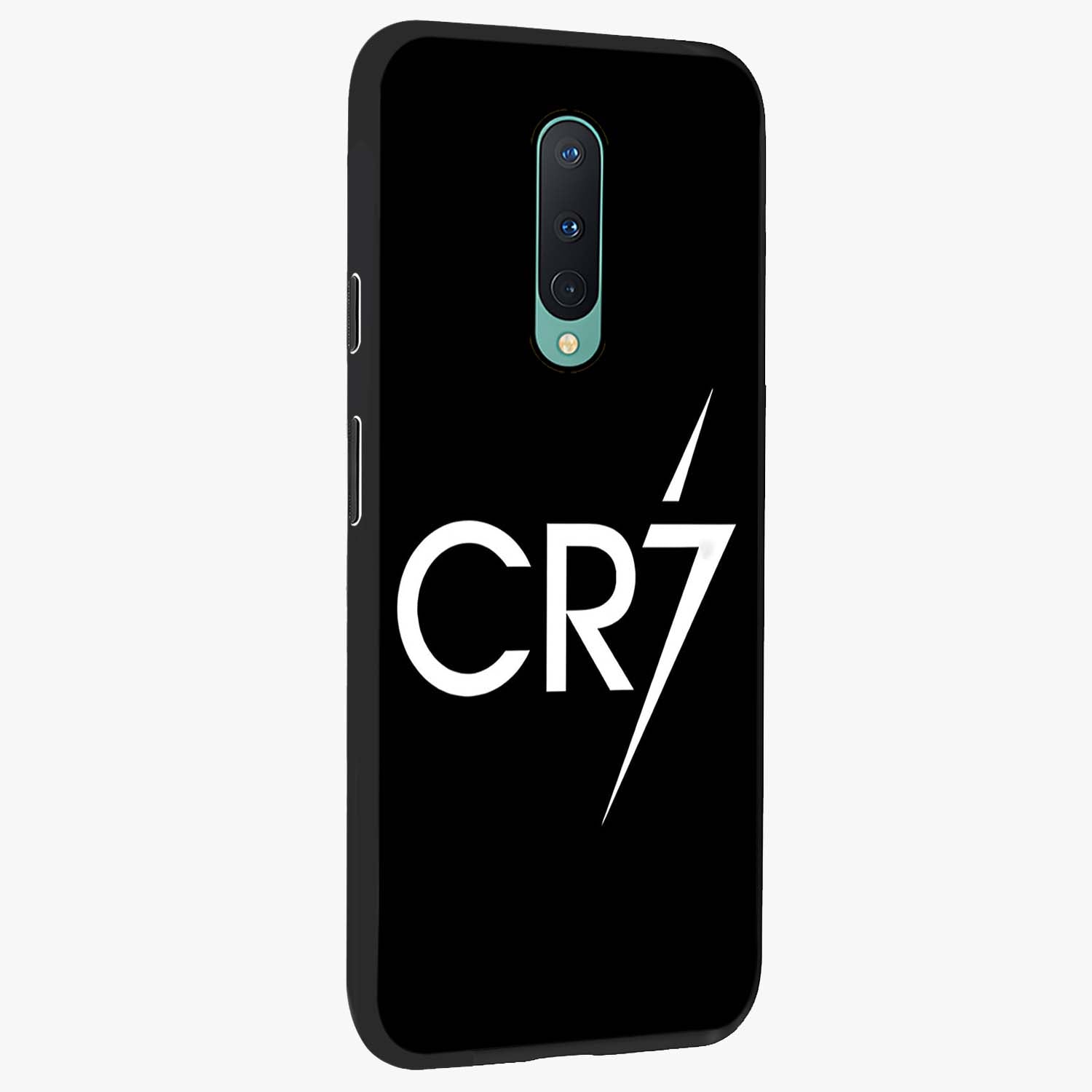 Cr7 Elite Strike Glass Case upright view showcasing energetic football inspired design with modern sports aesthetic.