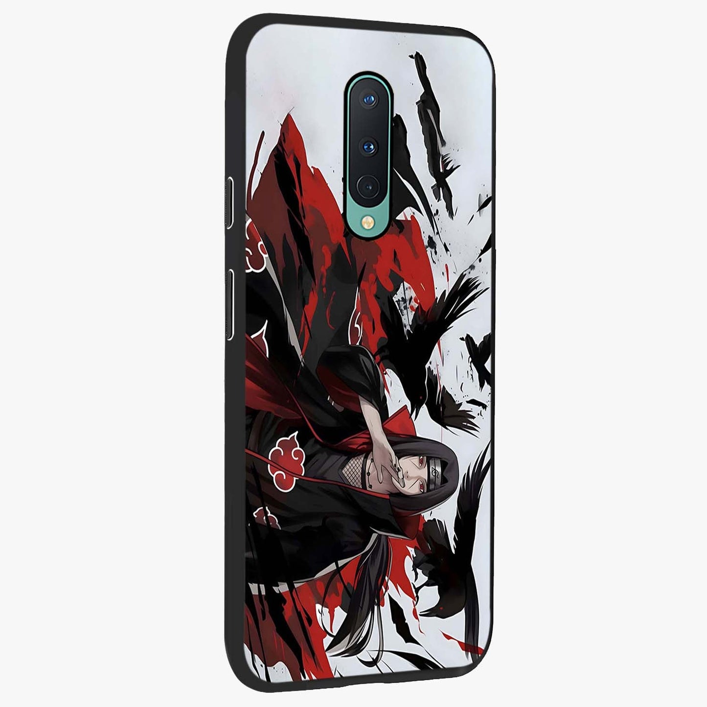 Crimson Crow Illusion Glass Case upright view showcasing striking crow illusion artwork with intense crimson theme.