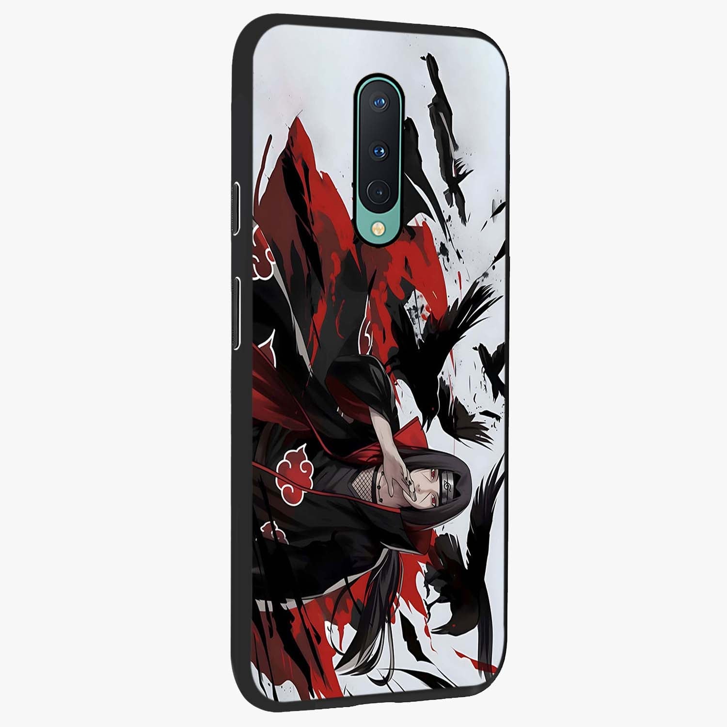 Crimson Crow Illusion Glass Case upright view showcasing striking crow illusion artwork with intense crimson theme.
