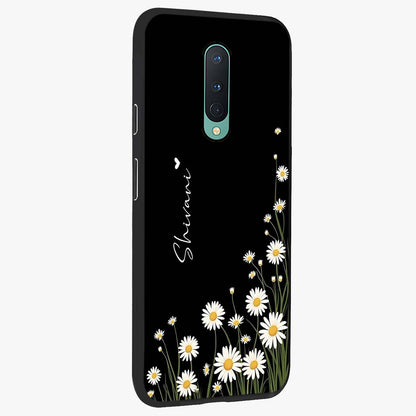 Daisy Cascade Custom Name Glass Case upright view showcasing elegant floral cascade design with personalized aesthetic.