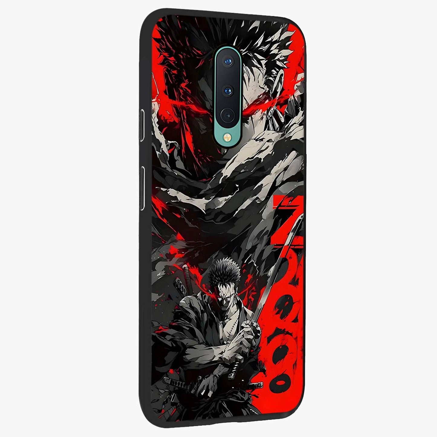 Demon Sword Resolve Glass Case upright view showcasing dramatic warrior artwork with intense battle theme.