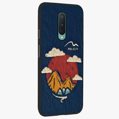 Dream Beyond Mountains Glass Case upright view showcasing beautiful mountain scenery with inspirational nature theme.
