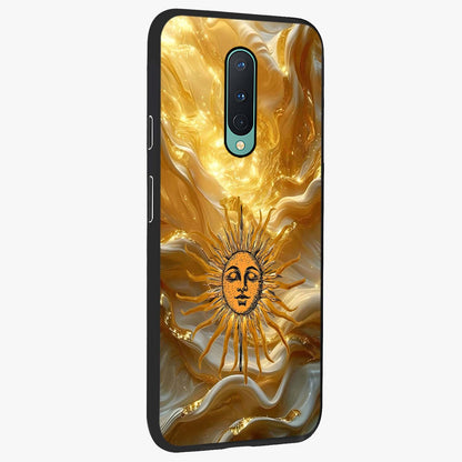 Eternal Golden Glow Glass Case upright view showcasing luminous golden artwork with luxurious visual theme.