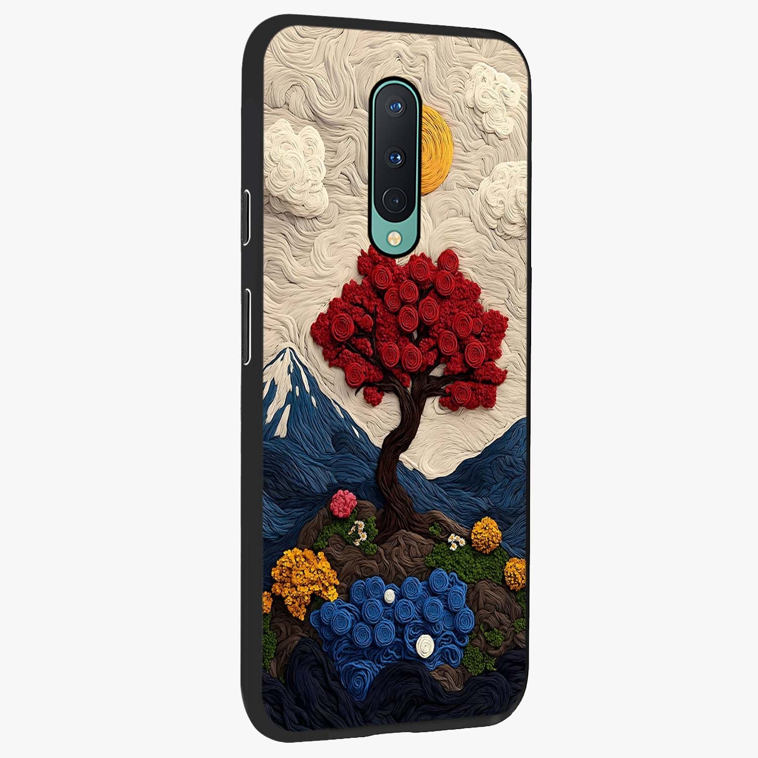 Eternal Nature Tapestry Glass Case upright view showcasing elegant nature tapestry design with decorative style.