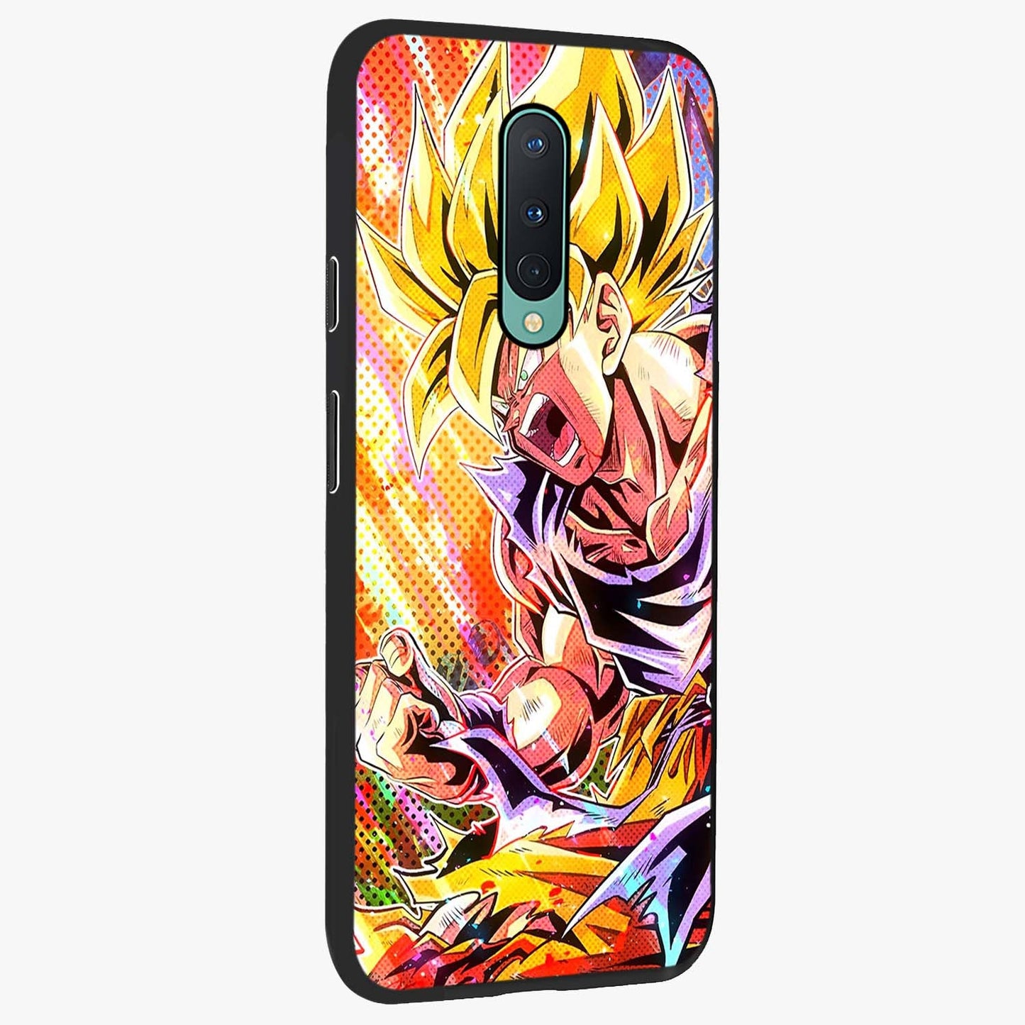 Firing Goku Glass Case upright view showcasing energetic anime artwork with bold warrior theme.