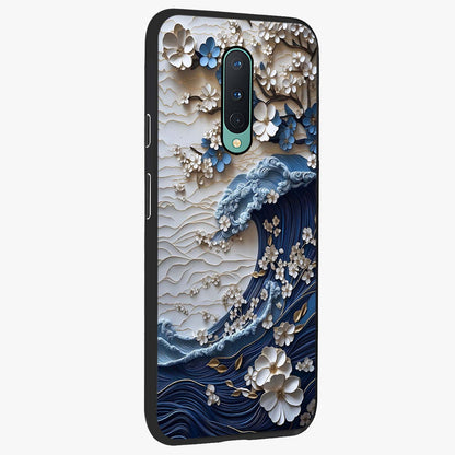 Floral Wave Origami Glass Case upright view showcasing creative floral origami artwork with artistic decorative theme.