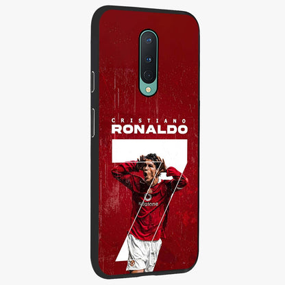 Goal Celebration Legacy Glass Case upright view showcasing dynamic football inspired artwork with victory celebration aesthetic.