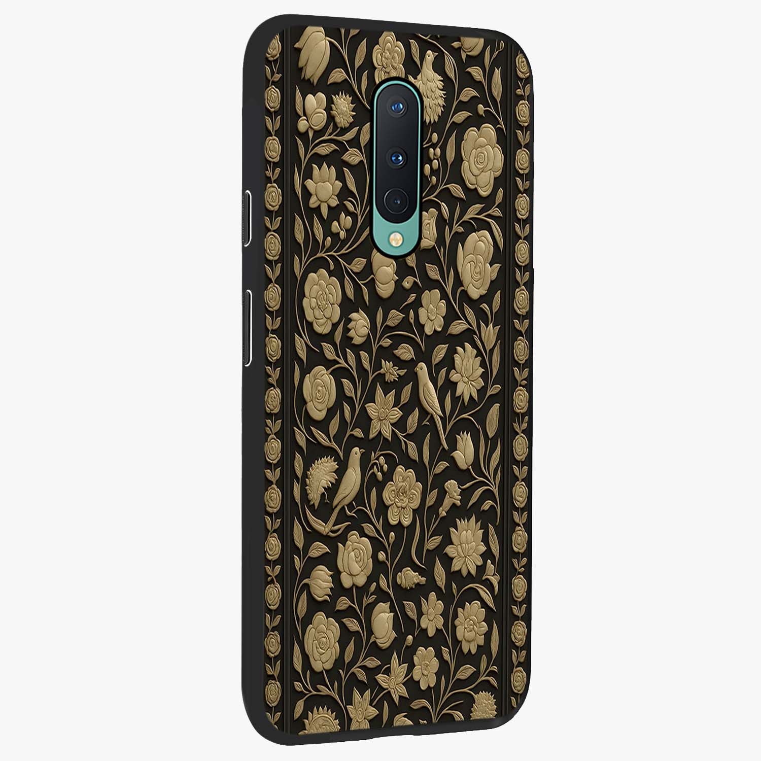 Golden Evil Eye Mandala Glass Case upright view showcasing decorative evil eye mandala artwork with spiritual aesthetic style.