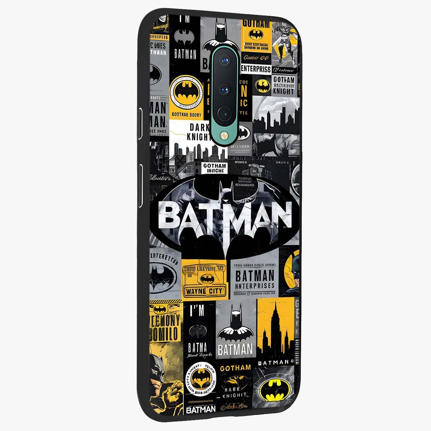 Knight Gotham Rise Glass Case upright view showcasing bold vigilante themed artwork with gothic city vibe.