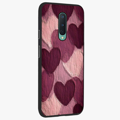 Layered Paper Hearts Glass Case upright view showcasing decorative layered heart artwork with sweet love theme.