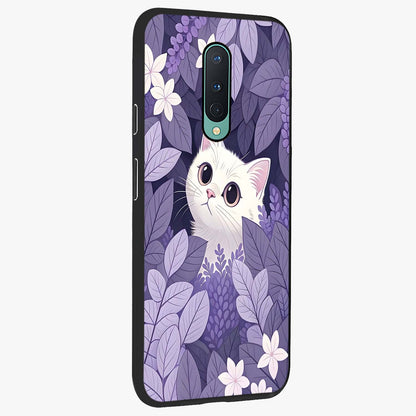 Lilac Hide Peek Cat Glass Case upright view showcasing charming cat artwork with adorable peek theme.