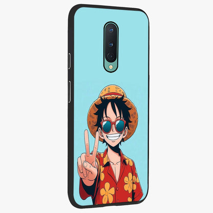 Luffy Summer Anime Vibe Glass Case upright view showcasing dynamic anime artwork with bright adventurous theme.