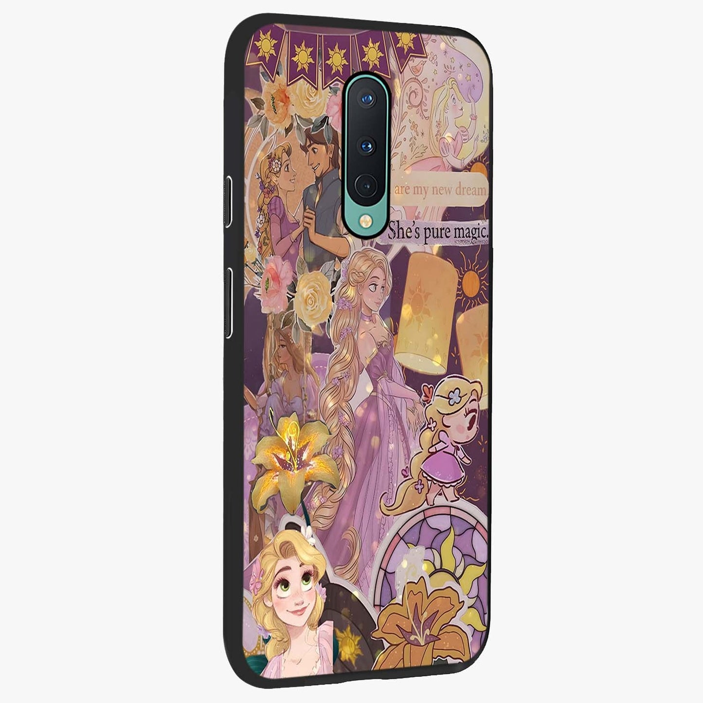 Magical Tangled Dream Glass Case upright view showcasing enchanting artistic artwork with dreamy fantasy theme.