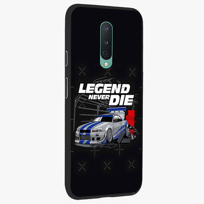 Midnight Racing Legacy Glass Case upright view showcasing powerful racing artwork with modern sports theme.