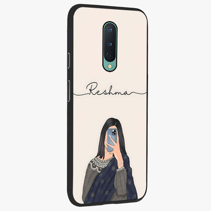 Mirror Mood Muse With Custom Name Glass Case upright view showcasing artistic mirror themed artwork with personalized aesthetic.