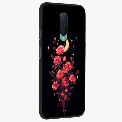 Moonlit Floral Elegance Glass Case upright view showcasing delicate floral artwork with refined night inspired theme.