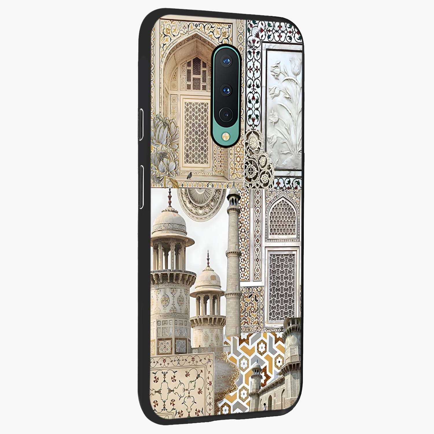 Mughal Marble Legacy Glass Case upright view showcasing ornate Mughal design with luxurious traditional theme.