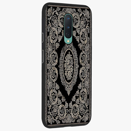 Noir Bloom Elegance Glass Case upright view showcasing graceful floral artwork with luxurious dark theme.