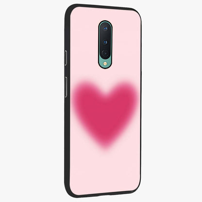 Pink Aura Heart Glass Case upright view showcasing romantic heart artwork with soft pastel theme.