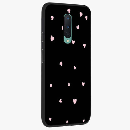 Pink Love Drops Glass Case upright view showcasing charming heart drop artwork with romantic playful theme.