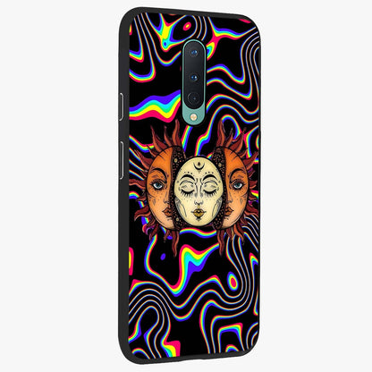Psychedelic Sun Glass Case upright view showcasing trippy sun artwork with bold psychedelic theme.