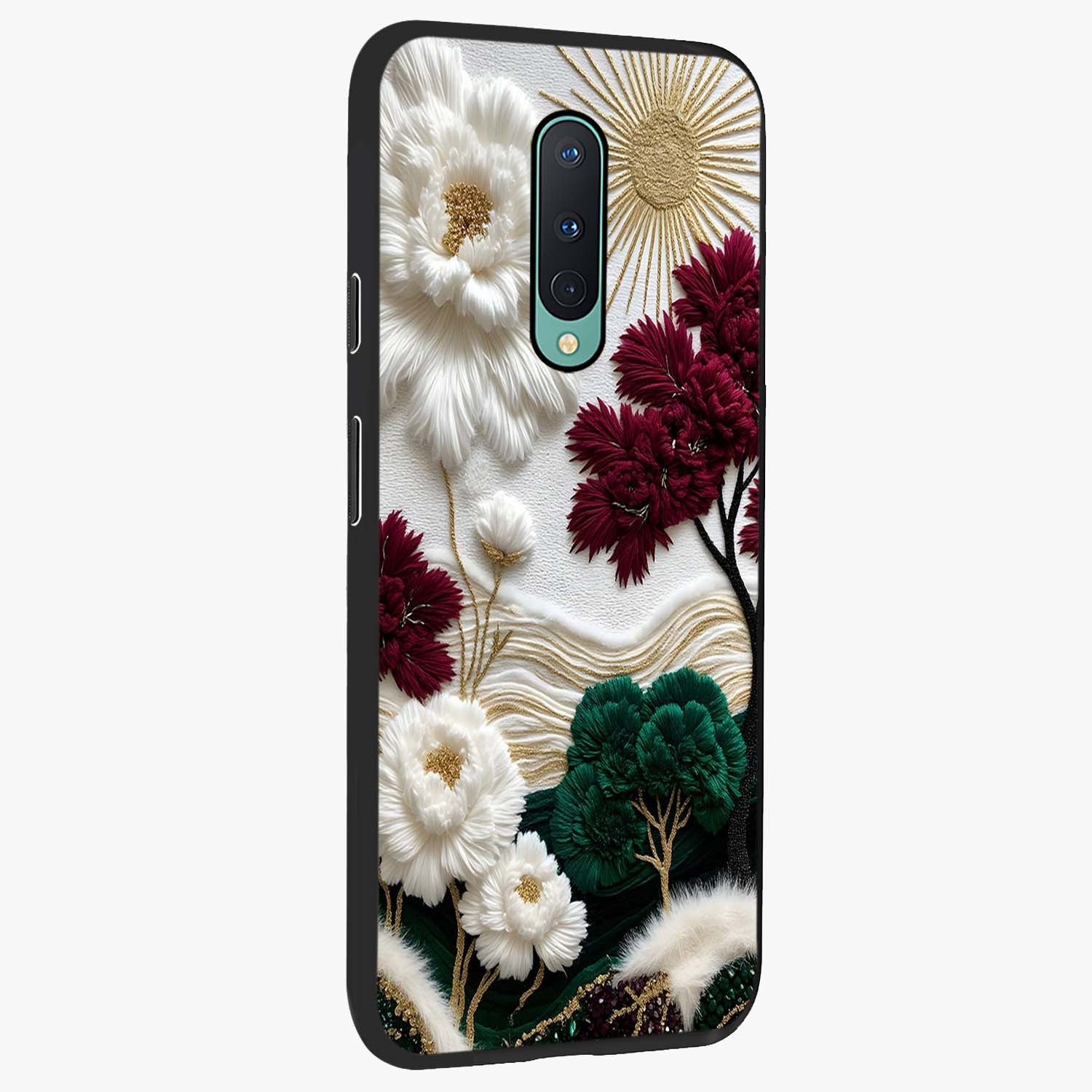 Radiant Bloom Elegance Glass Case upright view showcasing decorative flower artwork with refined botanical theme.