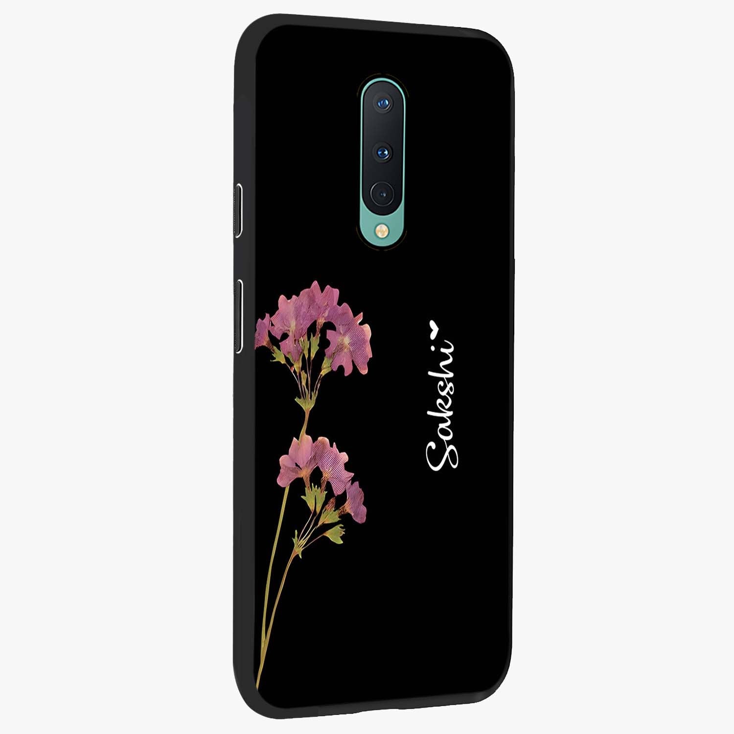 Riching Lavender Flower Custom Name Glass Case upright view showcasing elegant lavender floral artwork with personalized aesthetic.