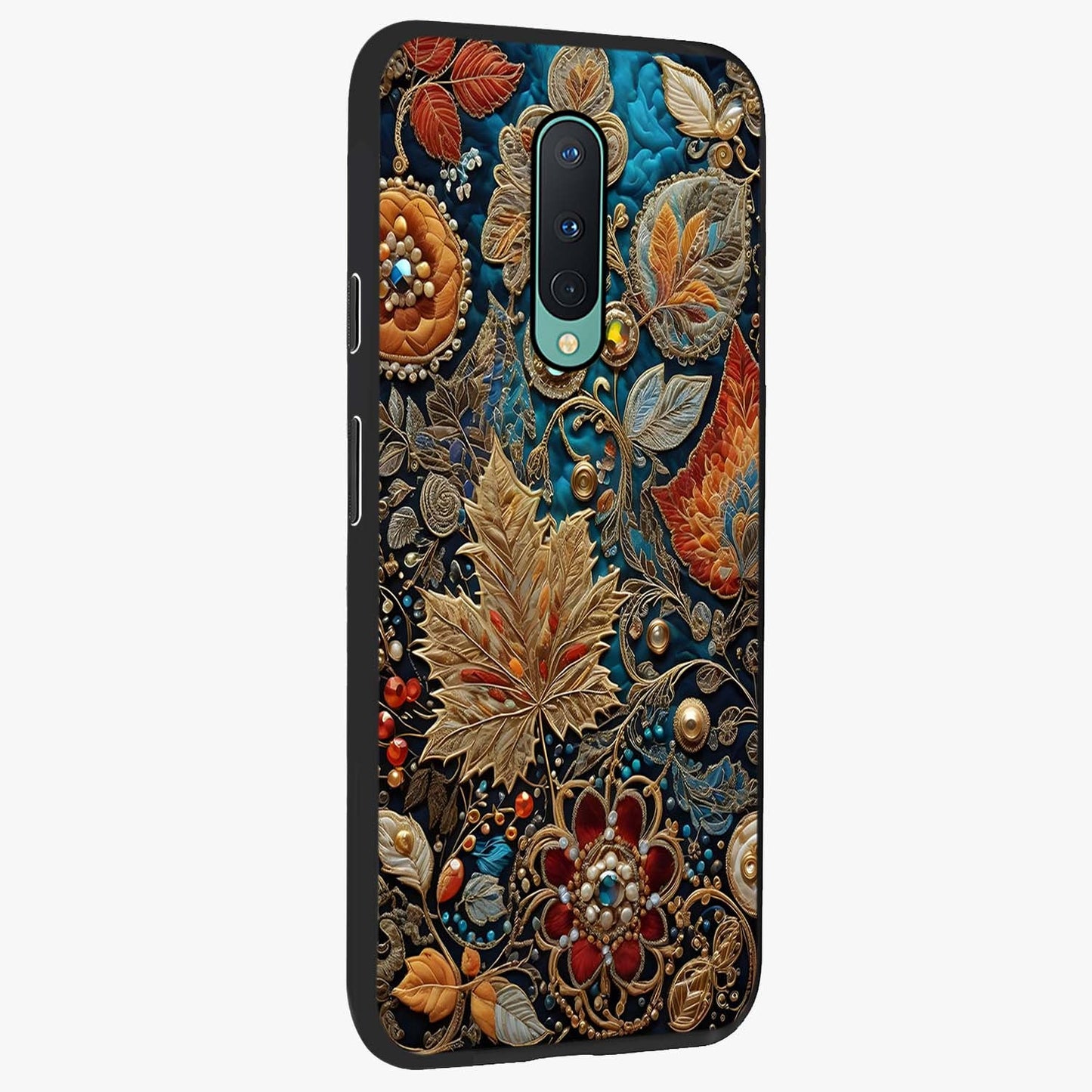 Royal Jewel Garden Glass Case upright view showcasing rich floral artwork with luxurious garden theme.