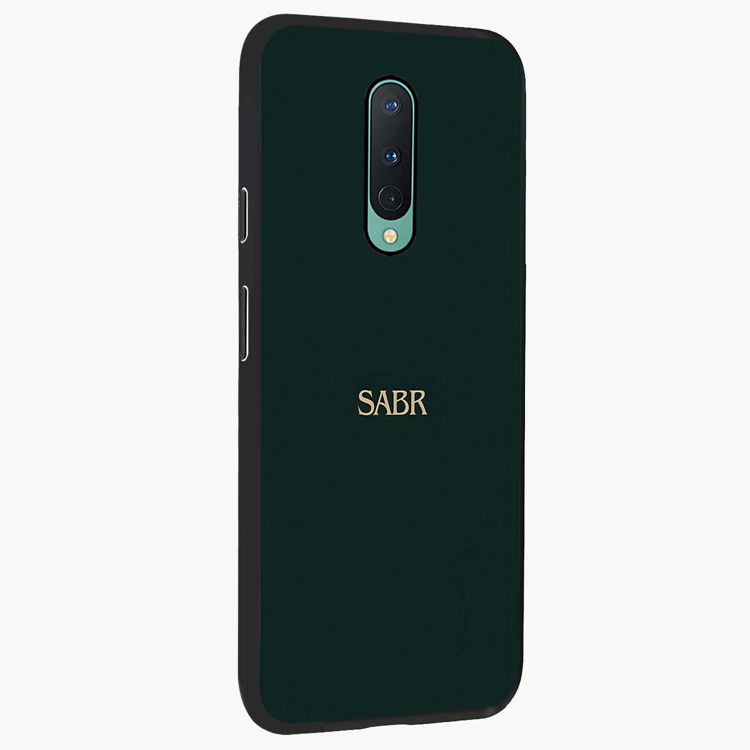 Sabr Minimal Patience Glass Case upright view showcasing calm minimalist artwork with motivational patience theme.