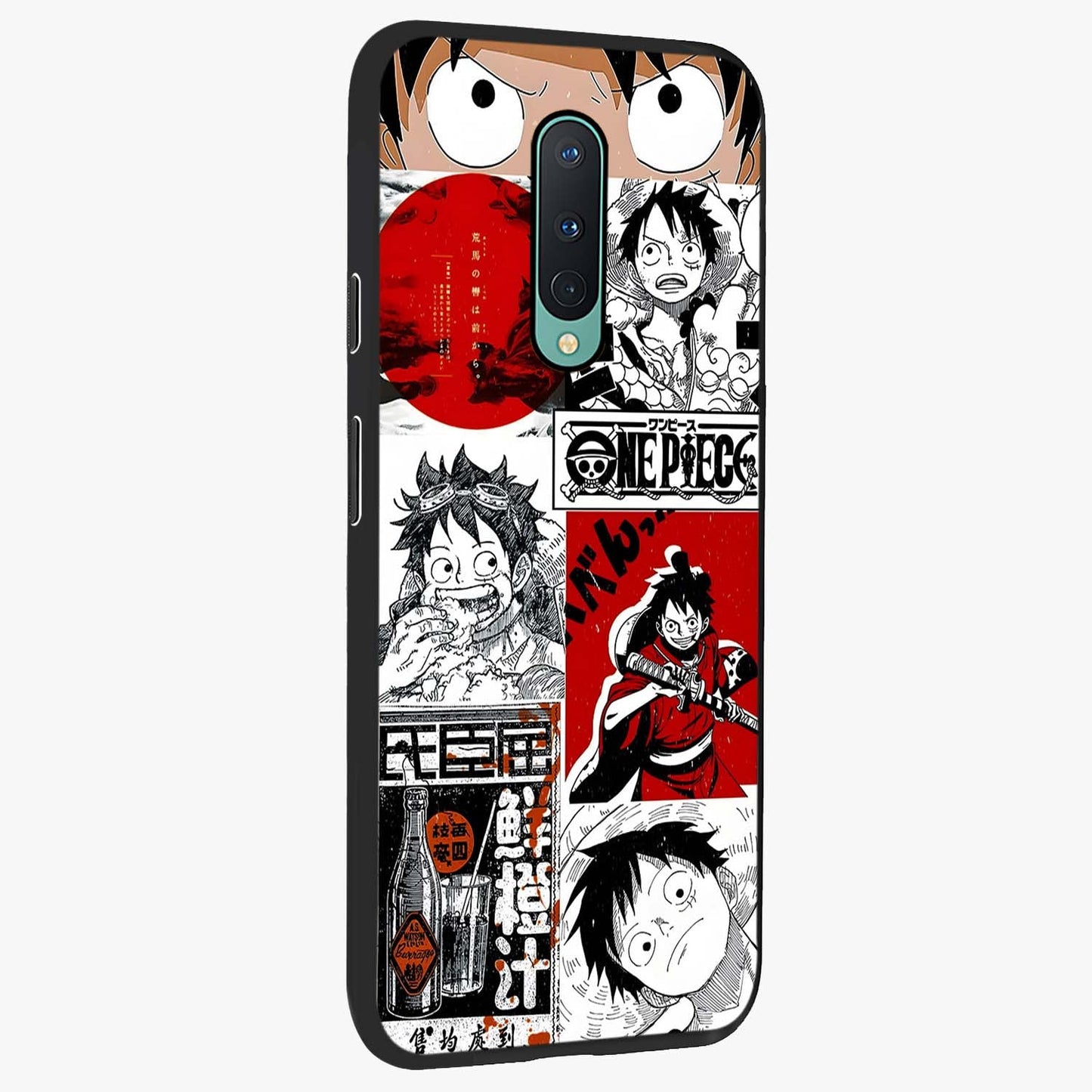 Strawhat Chaos Panels Glass Case upright view showcasing energetic anime artwork with bold adventure theme.