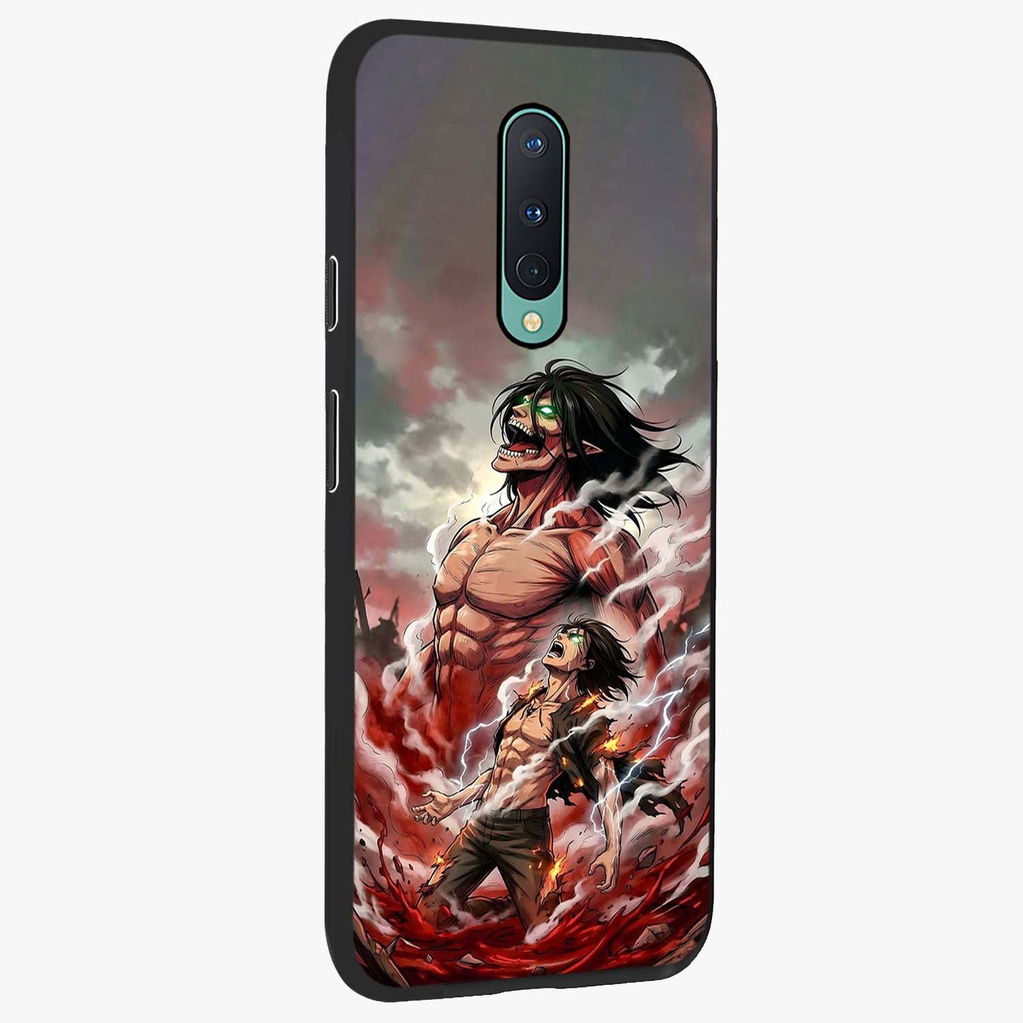 Titan Awakening Fury Glass Case upright view showcasing intense titan artwork with epic fantasy theme.