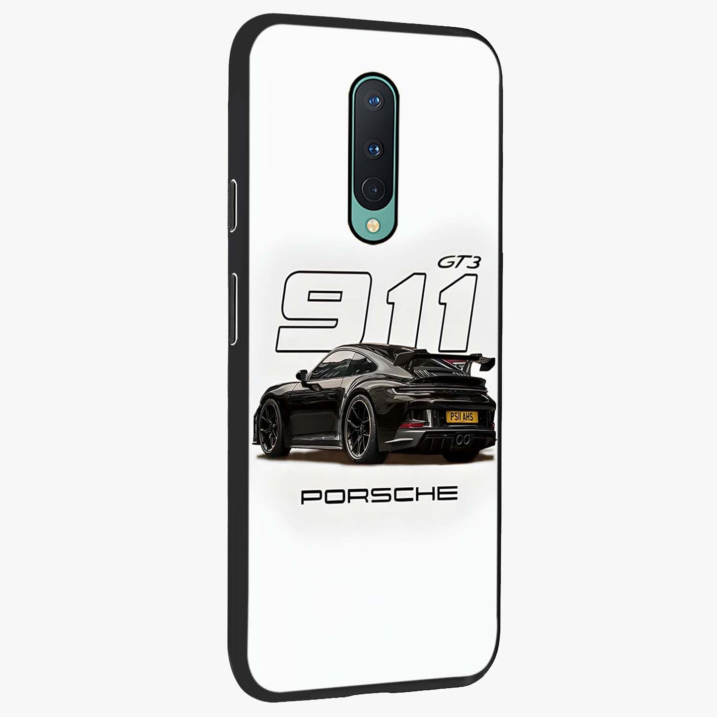 Turbo Legacy Icon Glass Case upright view showcasing bold racing inspired artwork with classic car theme.